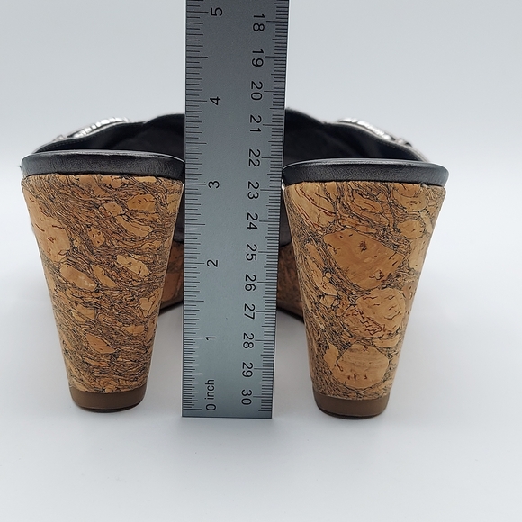 Brighton Summer Made In Italy Platfrom Cork Wedge Heel Sandals Pewter Women's 7 - Picture 7 of 10